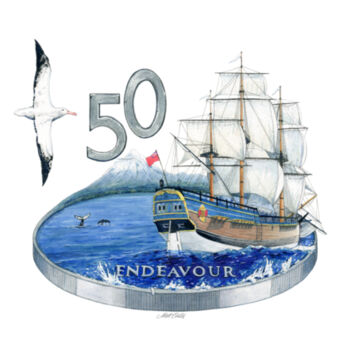 50 cent coin Teatowel Design