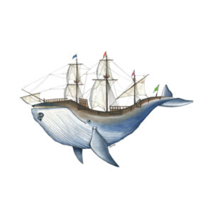 Set Sail Whale Mens Staple Tee Design