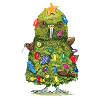 The Kea who loves Christmas Womens Maple Curve Long Sleeve Design