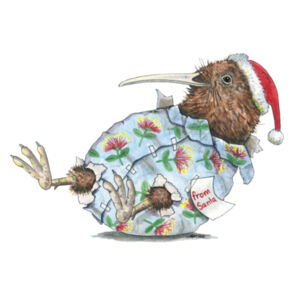 Kiwi wrapped up Womens Maple Curve Long Sleeve Design