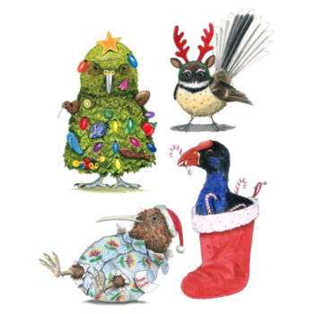 NZ Native Birds Teatowel Design