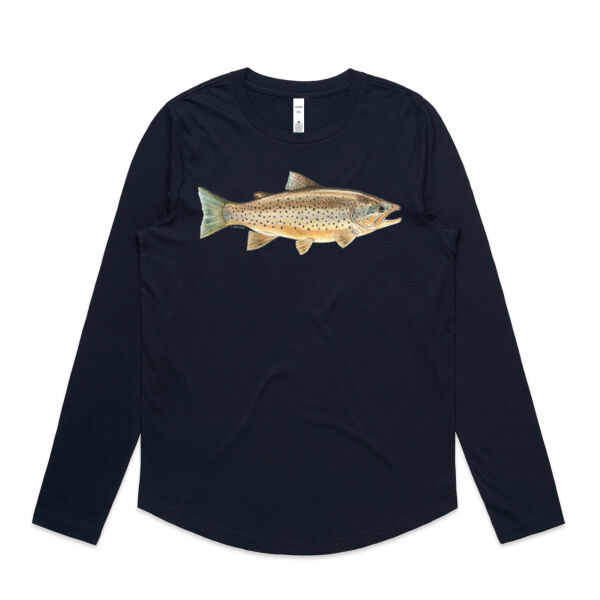 Brown Trout Womens Maple Curve Long Sleeve Tee Thumbnail