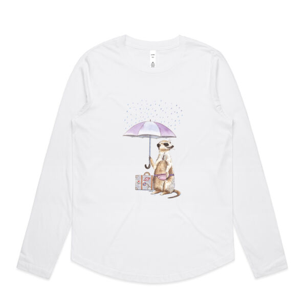 Lil Meerkat Womens Maple Curve Long Sleeve  Thumbnail